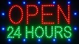 24 HOURS OPEN Electronic LED Message Sign