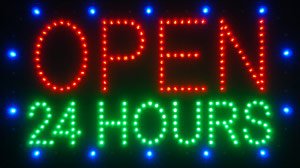 24 HOURS OPEN Electronic LED Message Sign
