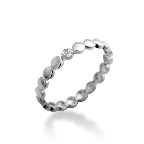 Miore Damen-Ring Memoire 9 Karat (375) Wei&szlig;gold mit 0.02ct Brillanten Gr.54 MP9066RO Preisvergleich