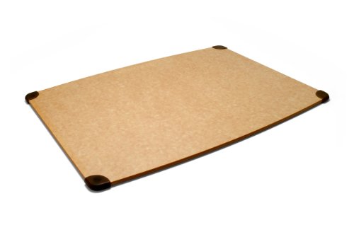 Epicurean 18-by-13-Inch Non-Slip Gripper Cutting Board, Natural with Brown Silicone Grippers