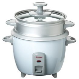 American Trading House ARC733-1G Aroma 3 Cup Dry Rice Cooker with Steam Tray and Glass Lid
