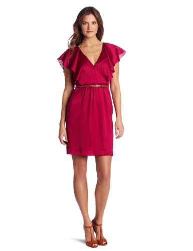 Julie Dillon Women's Crossover Top Flutter Sleeve Dress