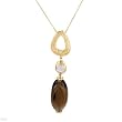 Necklace With 21.55ctw Precious Stones - Genuine Clean Diamonds and Topaz Made of 14K Yellow Gold. Total item weight 9.0g Length 16in