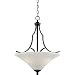Quoizel SR2822IN Sarah 3-Light Pendant with Opal Etched Glass Shades, Iron Gate
