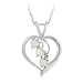 Sterling Silver Diamond-Accent Heart Pendant with Three Created-Opal Heart Drops and Rolo Chain, 18"