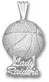 Texas Tech Red Raiders Solid Sterling Silver ''LADY RAIDERS'' Basketball Pendant
