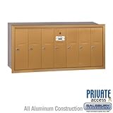 IMAGE OF Vertical Mailbox (Includes Master Commercial Lock) - 7 Doors - Brass - Recessed Mounted - Private Access