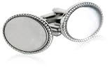 Engravable Stainless Steel Cufflinks with Beading