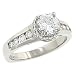 Round/Pave Diamond Engagement Ring .40cttw (cz ctr)
