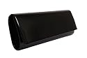 Black high gloss patent foldover style clutch handbag by Olga Berg