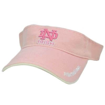 NCAA University Notre Dame Fighting Irish Light Pink Womens Ladies Visor Hat Cap