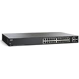 Cisco SG200-26 Gigabit Ethernet Smart Switch with 24 10/100/1000 Ports and 2 Combo Mini-GBIC Ports (SLM2024T)