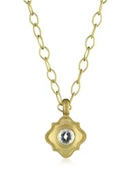 Renata de Dalmas Indian Inspired White Topaz Pendant Necklace on Chain 18"