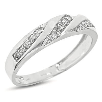 1/4 Carat T.W. Round Cut Diamond Men's Wedding Ring 14K White Gold Wedding Ring - Free Gift Box -