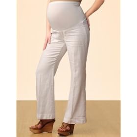 Buy A Pea in the Pod: Secret Fit Belly(tm) Linen Cuffed Fit And Flare Maternity Pants