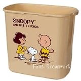 Peanuts SNOOPY Waste Bin Basket tin can
