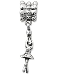 Ballerina Dangle Charm in Silver for 3mm Charm Bracelets