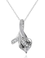 10k Gold Calla Lily Diamond Pendant (0.06 cttw, I-J Color, I2-I3 Clarity), 18"