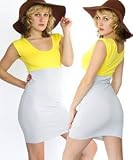 American Apparel Cotton Spandex Two-Tone Fitted Mini Dress