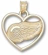 Detroit Red Wings 14K Gold Logo Heart Pendant Detroit Red Wings 14K Gold Logo Heart Pendant