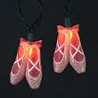 Set of 10 Pink Ballerina Ballet Dance Slippers Christmas Lights - Green Wire