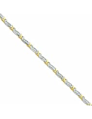 Genuine 14K Two-Tone Gold 1Ctw Baguette Diamond Bracelet 8 Grams Of Gold 100% Satisfaction Guaranteed.