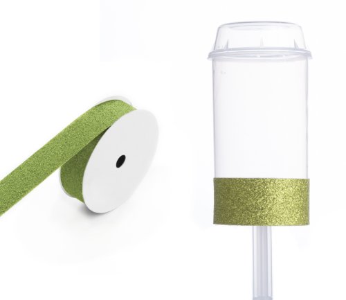 Dress My Cupcake DMC91904 Clear Push Pops 100-Pack Plastic Containers with Lid DIY Kit, Kiwi Green Glitter