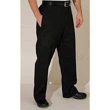 San Jamar P034BK Poly Cotton Chef Trouser with 2 Side and 2 Rear Pockets, Medium, Black
