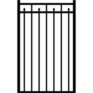 Authentic Aluminum 3-rail Covered Spear Aluminum Fence Walk Gate