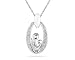 Mother and Baby Diamond Pendant 14K White Gold