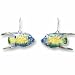 Clearly Charming Tropical Queen Angel Sterling Silver and Enamel Earrings