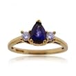 Blue Sapphire & Diamond Ring in Yellow Gold