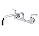 IMAGE OF Kingston Brass FPS1812S 8-Inch Wall Mount Faucet with 12-Inch Swing Spout, Polished Chrome (Not CA/VT Compliant)