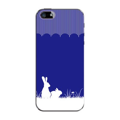 ２匹のうさぎ TYPE2 ウサギ 【ブルー】 / iPhone5ケース【iphone5 ケース カバー】【スマホケース】【スマートフォン ケース】