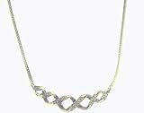 Image of 9ct White Gold Diamond Set High Twist Choker. 5pts Guaranteed