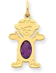 Genuine IceCarats Designer Jewelry Gift 14K Girl 7X5 Oval Genuine Amethyst-February
