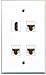 RiteAV - 1 Port HDMI 3 Port Cat6 Ethernet White Wall Plate