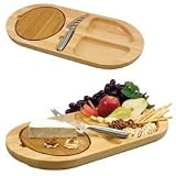 Picnic Time Fontina Cheese and Cracker Tray