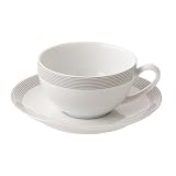 from ProCook ProCook Ravello Pinstripe Grey Porcelain Cup & Saucer