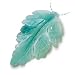 Amazonite Gemstone Pendant Focal Bead Delicate Leaf Carving 46mm