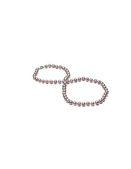 Audrey Pearl Pink Purple Round Freshwater Cultured 7 - 8 mm 18 inches Pearl Strand Necklace & matching stud Earring set as a FREE Gift