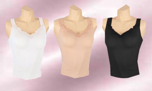 Buy Carol Wior Microfiber Shaping Tank with Molded Cups and Lace Detail RETAIL COST $37