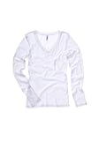 Bella V-neck Sheer L/S Longer-Length Tee Comes in Many Colors, X-Large, White