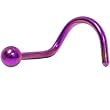 Pink Ball Anodized Titanium Nose Ring