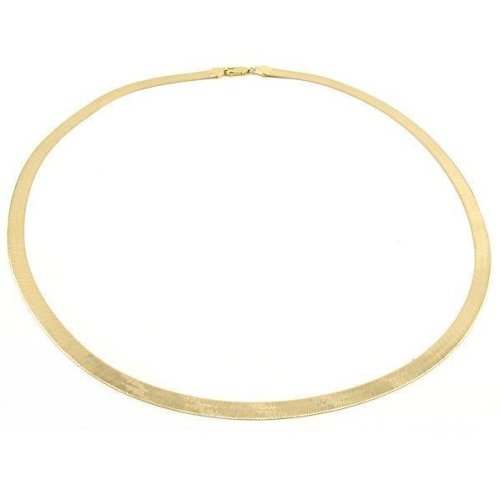 14k Gold Flex Herringbone Necklace Jewelry 7.0mm 24