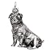 pug13  - Pug 5 Charm Dog Lover Keychain