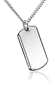 Sterling Silver Men's Dog Tag Pendant, 24"