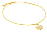 Eat Pray Love By Dogeared Make A Wish Mustard Irish Linen and Gold Dipped Recycled Sterling Silver Lotus Charm Bracelet