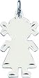 Sterling Silver Diamond Cut Engraveable Girl Charm