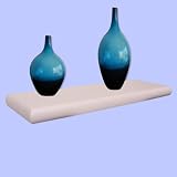 bracketless shelving:Ennospace 24 Inch x 8 Inch x 1.25 Inch Georgetown Round Edged Floating Wall Shelf White